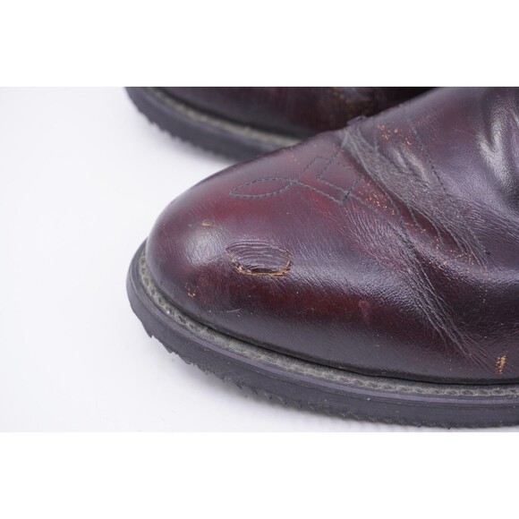 Double-H Men’s 8.5 EE #1528 S/T Western Vintage Work Boots USA Zip Up Non Slip - Picture 3 of 8